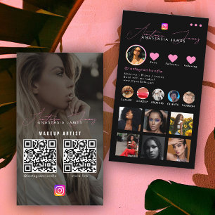 Influencer Photo Matar Grid Social Media 2 QR-kod Visitkort