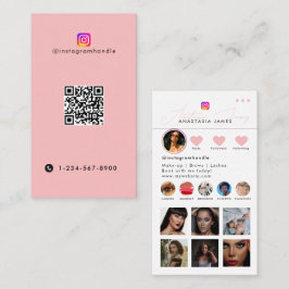 Influencer Photo Matar Social Media QR-kodens Rosa Visitkort