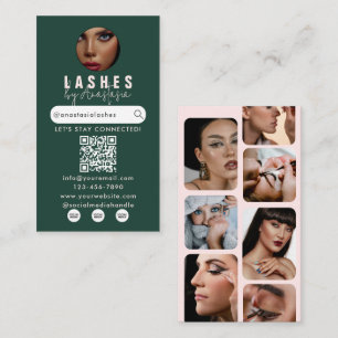 Influencer Skönhetssalong Ögonfransar Foton Grön R Visitkort