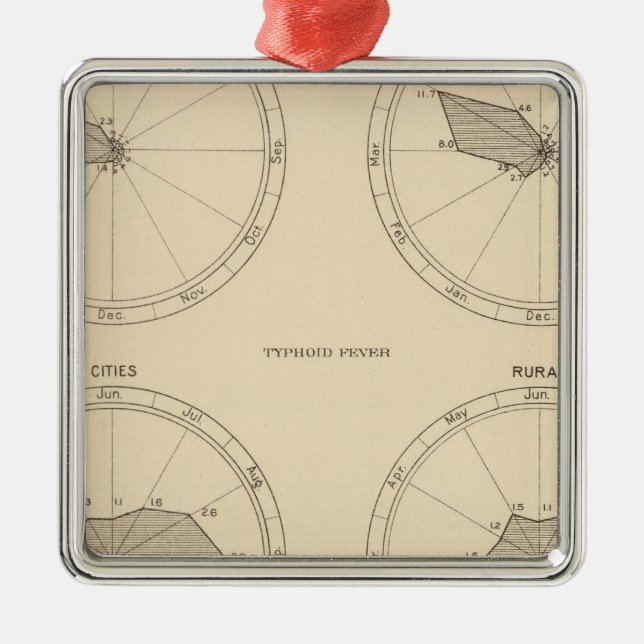 Influensa för 117 dödar, tyfusfeber 1900, 1890 julgransprydnad metall (Framsidan)