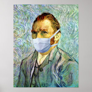 Influensasäsong Van Gogh Med Masker Poster