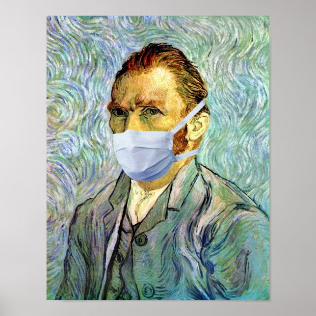 Influensasäsong Van Gogh Med Masker Poster (Framsidan)