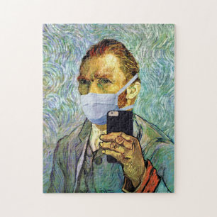 Influensasäsongen Van Gogh Självporträtt Med Mask Pussel