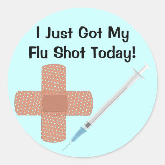 Influu Vaccine Sticker Runt Klistermärke