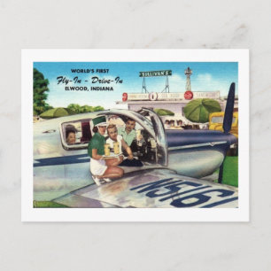 Inflygningshastighet, Elwood, Indiana Vintage Vykort