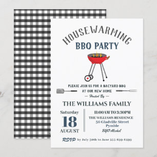Inflyttnings BBQ-fest Bakgårdsgrill Inbjudningar
