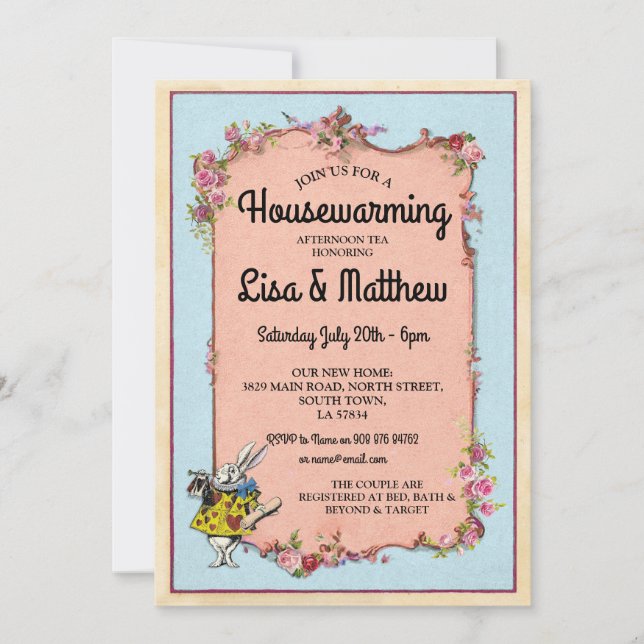 Inflyttnings- inbjudan för Tea för (Framsida)