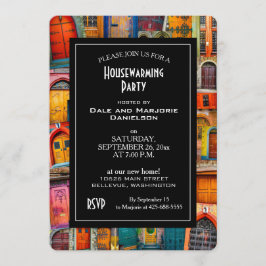 Inflyttnings- party för antika dörrar inbjudningar