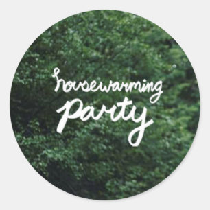 INFLYTTNINGS- PARTYlogotypklistermärke Runt Klistermärke