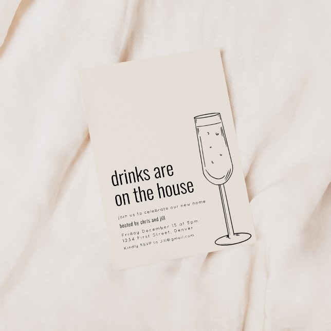 Inflyttningsfest-inbjudan med Champagne Inbjudningar (Skapare uppladdad)