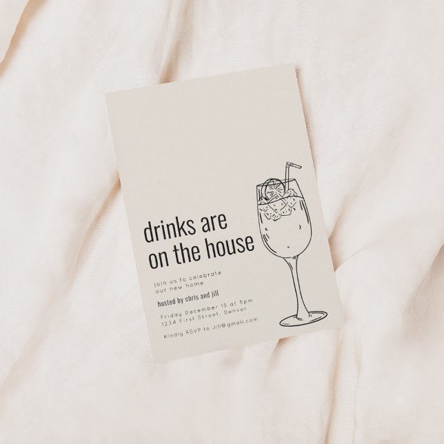 Inflyttningsfest-inbjudan med Cocktail Inbjudningar (Skapare uppladdad)