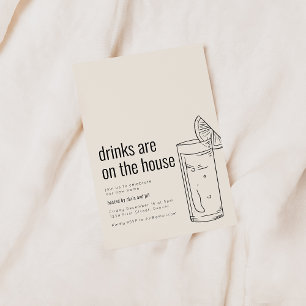 Inflyttningsfest-inbjudan med Cocktail Inbjudningar