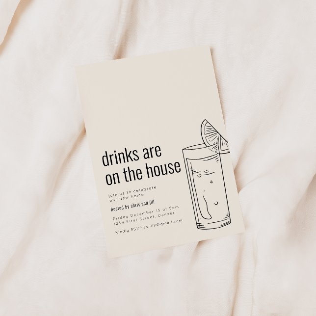 Inflyttningsfest-inbjudan med Cocktail Inbjudningar (Skapare uppladdad)