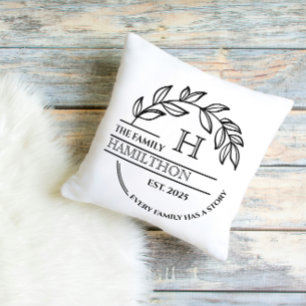 Inflyttningspresent Familjemonogram Nytt hus Hem Kudde