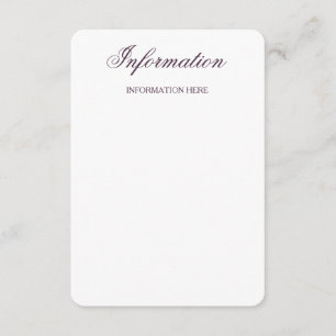 Info Card för Classage Lila Check Mönster Bröllop Tilläggskort