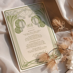 Info Card-makare för Art nouveau Vintage bröllop Inbjudningar
