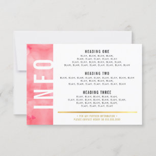 INFO DETAILS Fold Block modern korall rosa guld OSA Kort