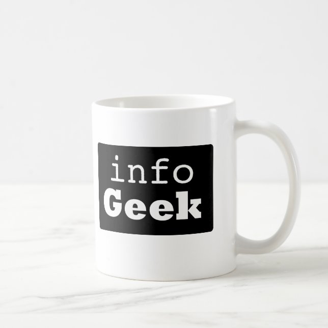 Info-Geekmugg (logotyp: vittext, svart bakgrund) Kaffemugg (Höger)