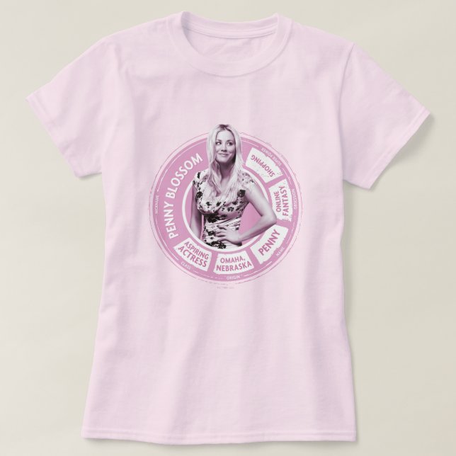 Info-grafik för penny Blommar T Shirt (Design framsida)