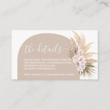 Info-hölje för Boho Pampas Grass Arch-webbplats