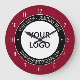 Info-klockan för Business Logotyp Namn Välj Färg Stor Klocka