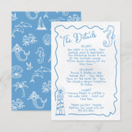 Info-kort för aktuell kustinformation i hand plock inbjudningar