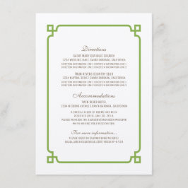 Info-kort för Greenery Deco Chic Bröllop Tilläggskort