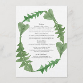 Info-kort för Greenery Watercolor Foliage Bröllop Tilläggskort