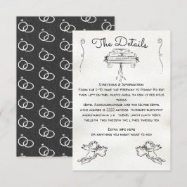 Info-kort för hand plockade Cherub Cupid Informati Inbjudningar