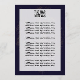 Info-kort för Sten Band Pub Mitzvah Inbjudningar