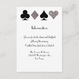 Info-kortet Vegas Bröllop Black och Silver Extra Tilläggskort