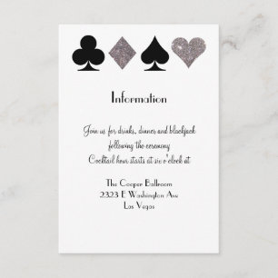 Info-kortet Vegas Bröllop Black och Silver Extra Tilläggskort
