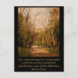Info-vykort citat Robert Frost Vykort