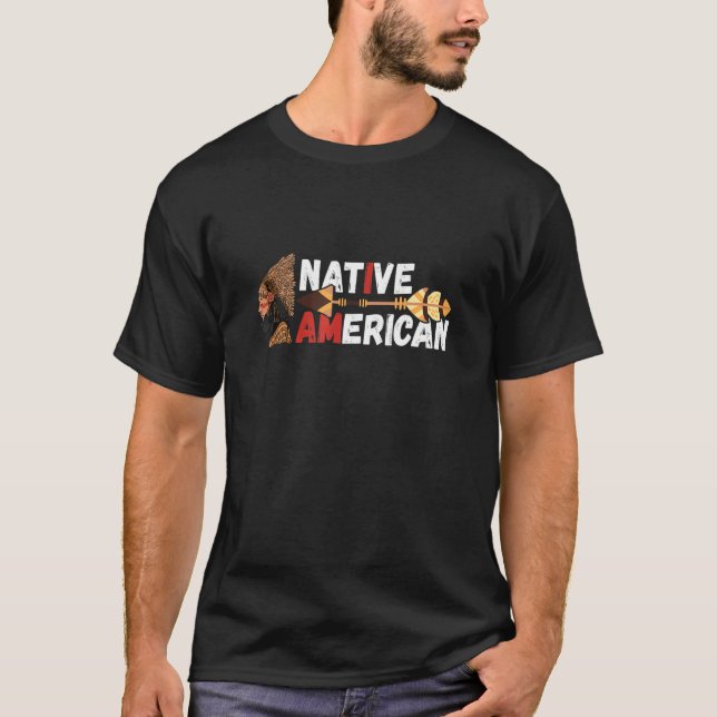 Infödd amerikansk Arrowhad indisk överste Feather  T Shirt (Framsida)