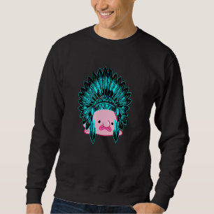 Infödd amerikansk Blobfish Costume Ugly Indian Chi Lång Ärmad Tröja