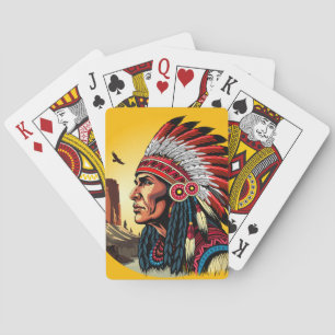 Infödd amerikansk chef på vilden Ligcape Sunset Casinokort