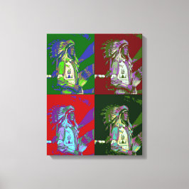 Infödd amerikansk höuptling Pop Art Canvastryck
