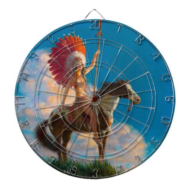 Infödd amerikansk: Hövdinginna, amerikansk indian Darttavla (Framsidan)