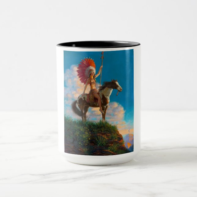 Infödd amerikansk: Hövdinginna, amerikansk indian Mugg (Center)