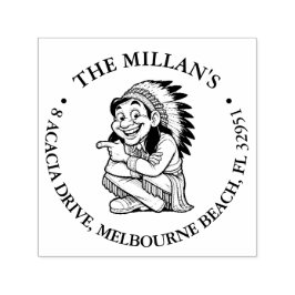 Infödd amerikansk leende tema för självfärgande fr självfärgande stämpel