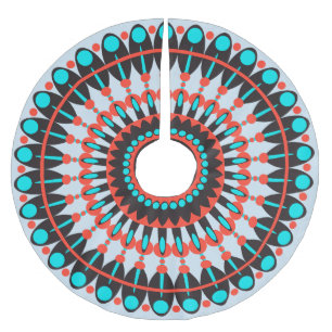 Infödd amerikansk Mandala Julgransmatta Borstad Polyester