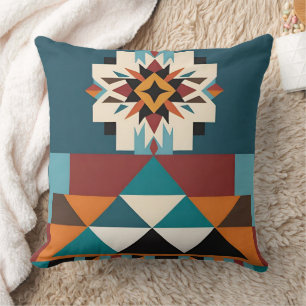 Infödd amerikansk sydvästlig tribal design kudde