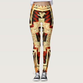 Infödd amerikansk, Vintage Hand-Drawn Abstrakt. Leggings