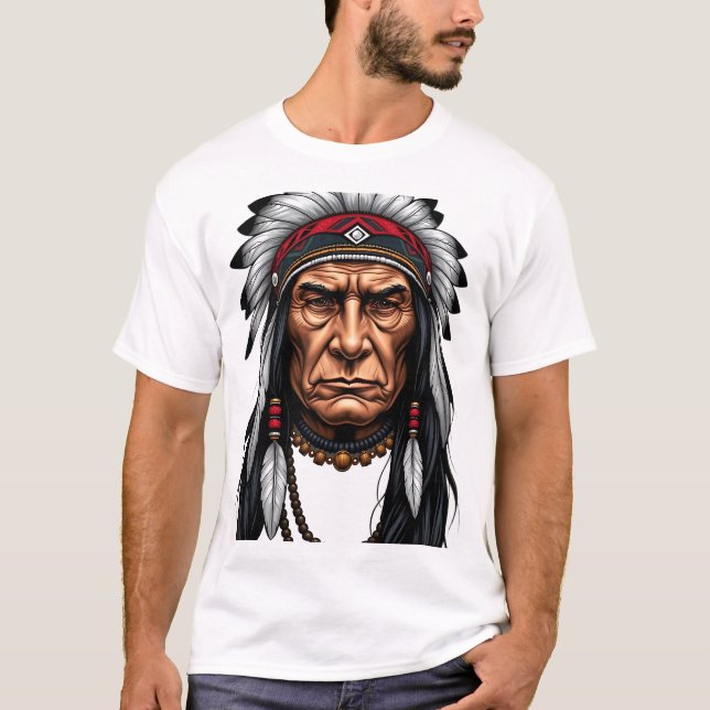 Infödd chef Ansikte Illustration Tee (Framsida)