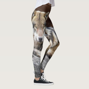 Infödd damasker för vargfototryck leggings