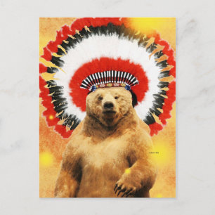 Infödd Indian Bear! Vykort