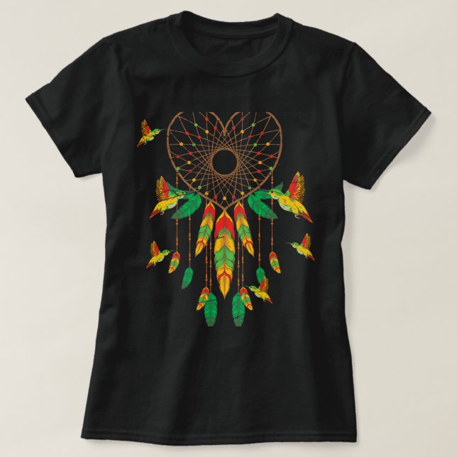 Infödd Indian-ursprungsbor Hummingbird Drea T Shirt (Design framsida)
