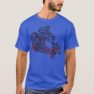 Infödd Karta i Kanada, ursprungsbefolkade KANADA T Shirt