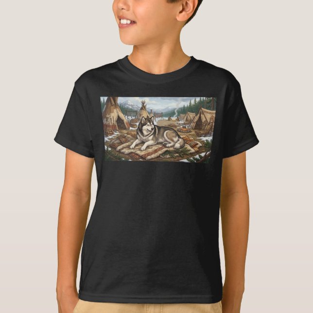 Infödd Malamute   T Shirt (Framsida)