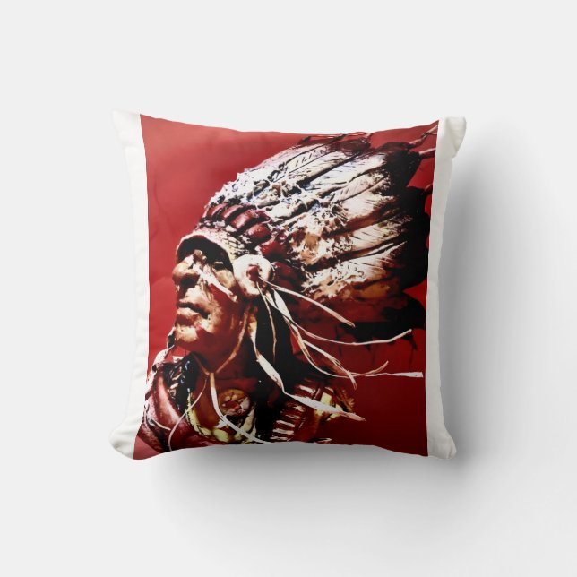Infödd "Nez Perce Chief" original konst  Kudde (Framsida)